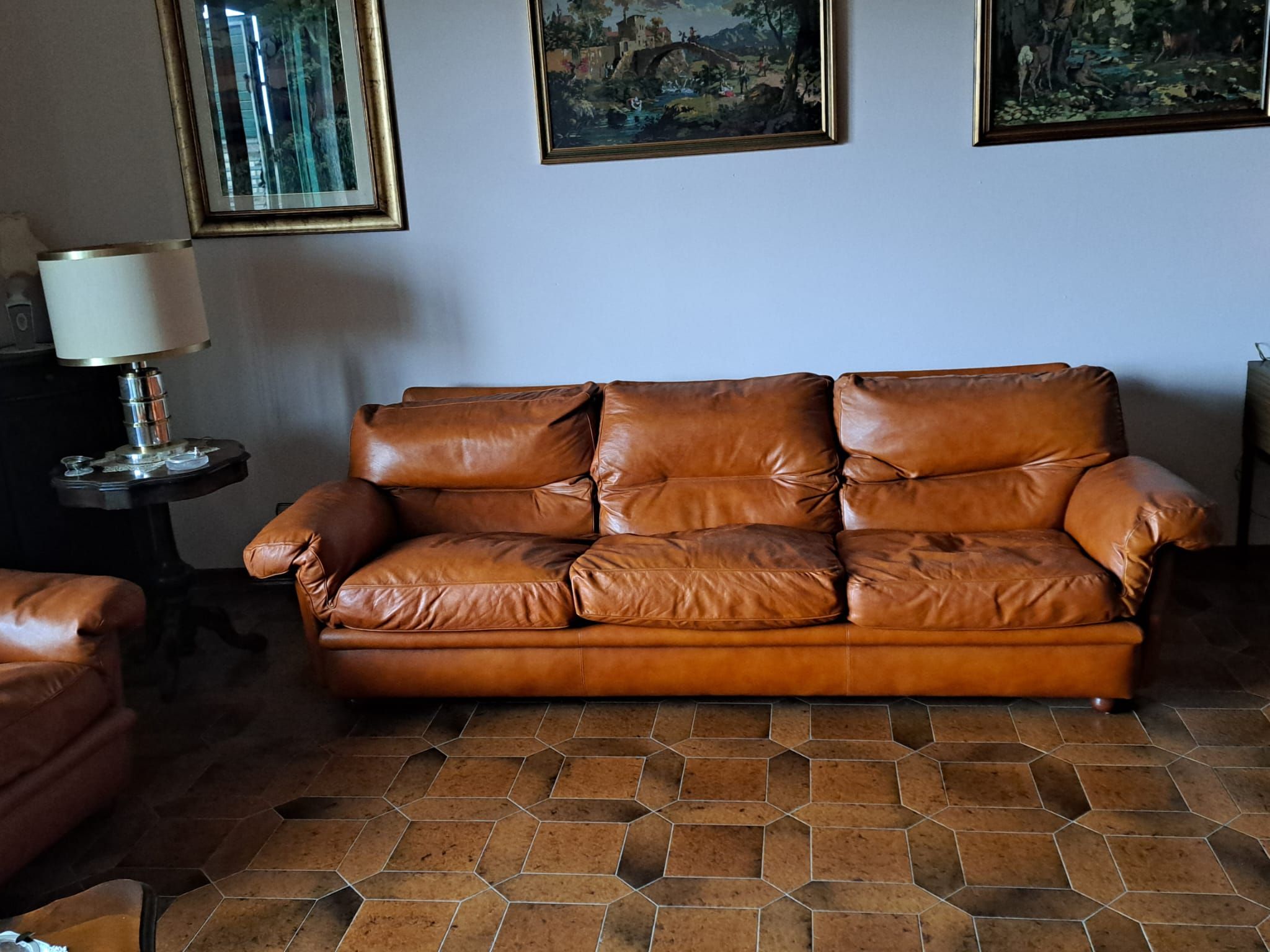 Set divano 3 posti e 2 poltrone Poppy vintage di Tito Agnoli Front