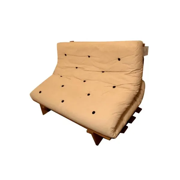 Divano letto a 2 posti Futon regolabile in legno, Bed & Sofa image