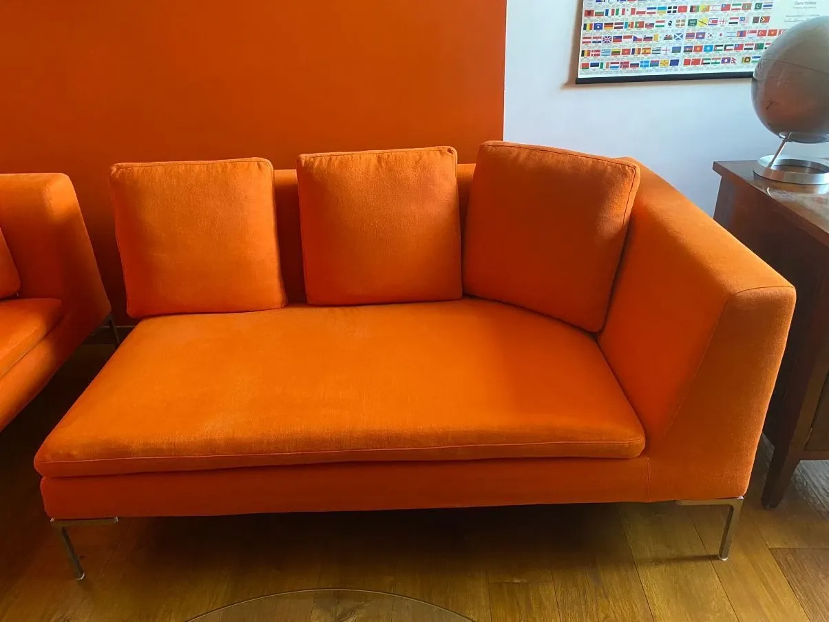 Charles 2 seater sofa in orange fabric, B&B Italia 3