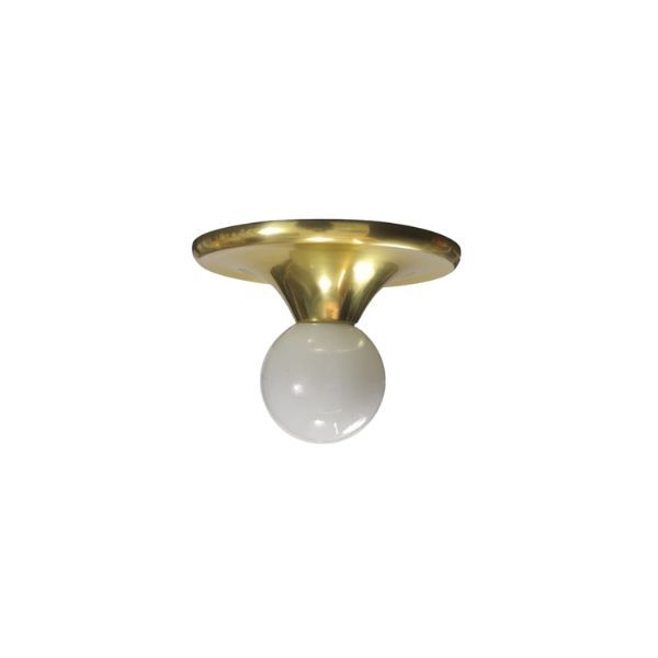Lampada da parete/soffitto in ottone e vetro opalino di Achille Castiglioni (anni '60), Flos image