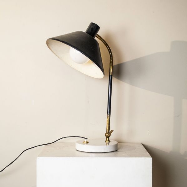 Marble and metal table lamp (50s),  image