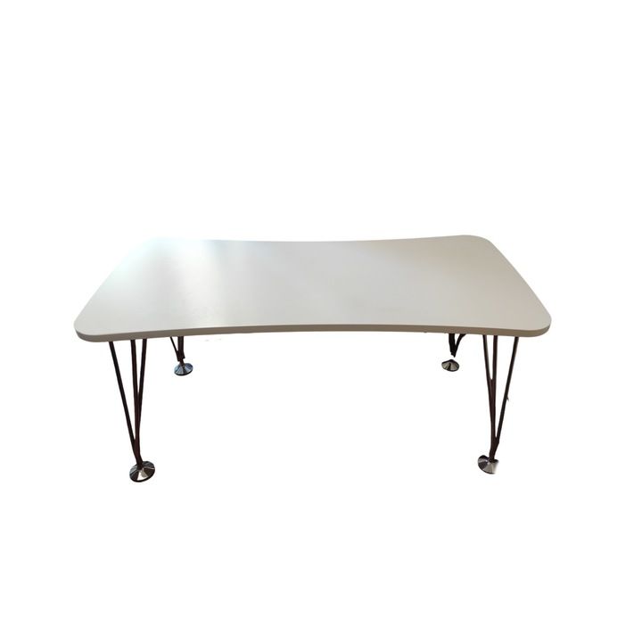 Max table, white color with steel colored legs, Kartell  image