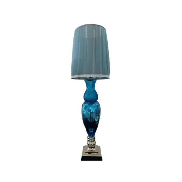 Table lamp in crystal and fabric (blue), IPM light image