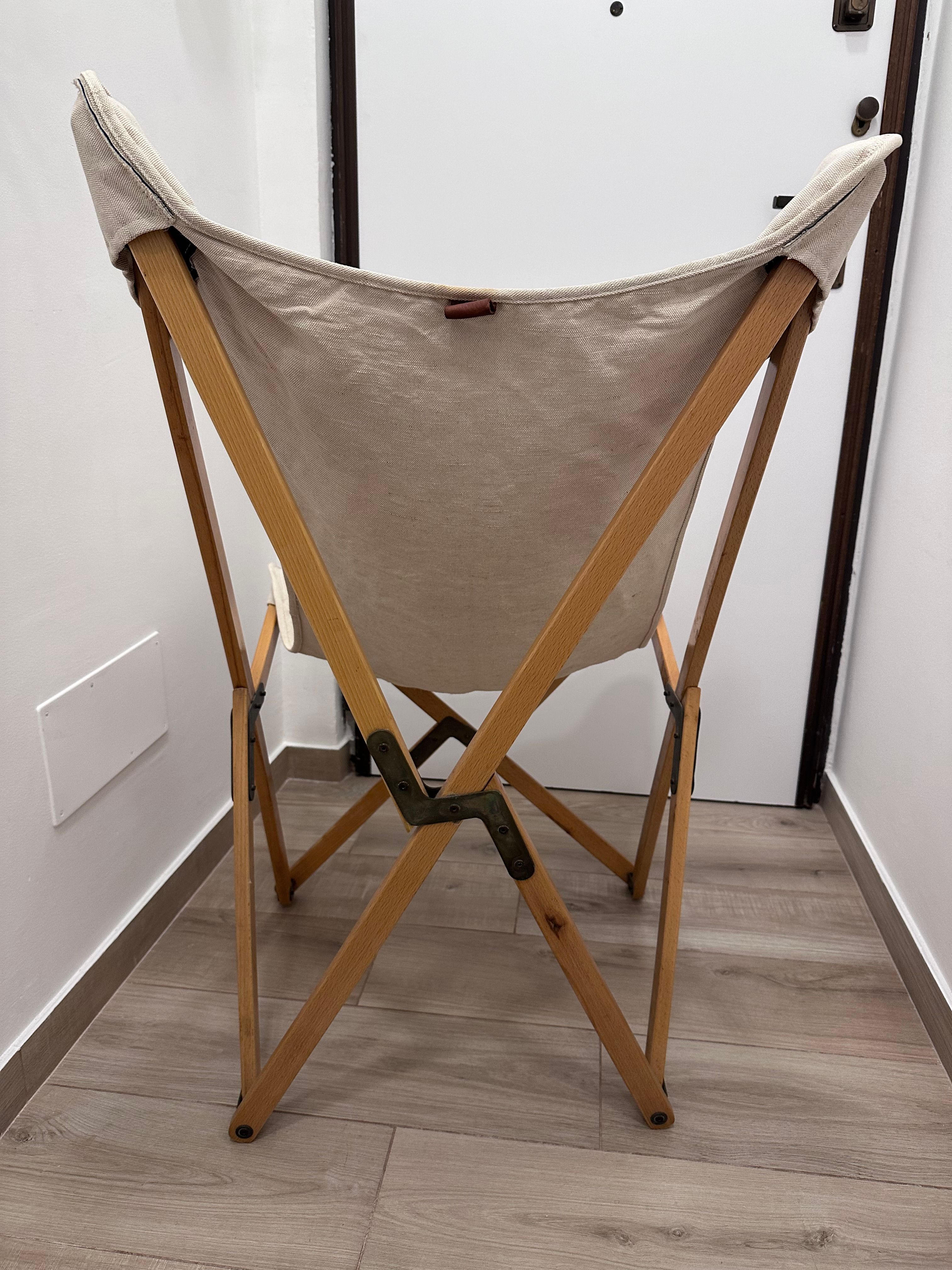 Poltroncina Tripolina in legno ecru cotone e juta Details
