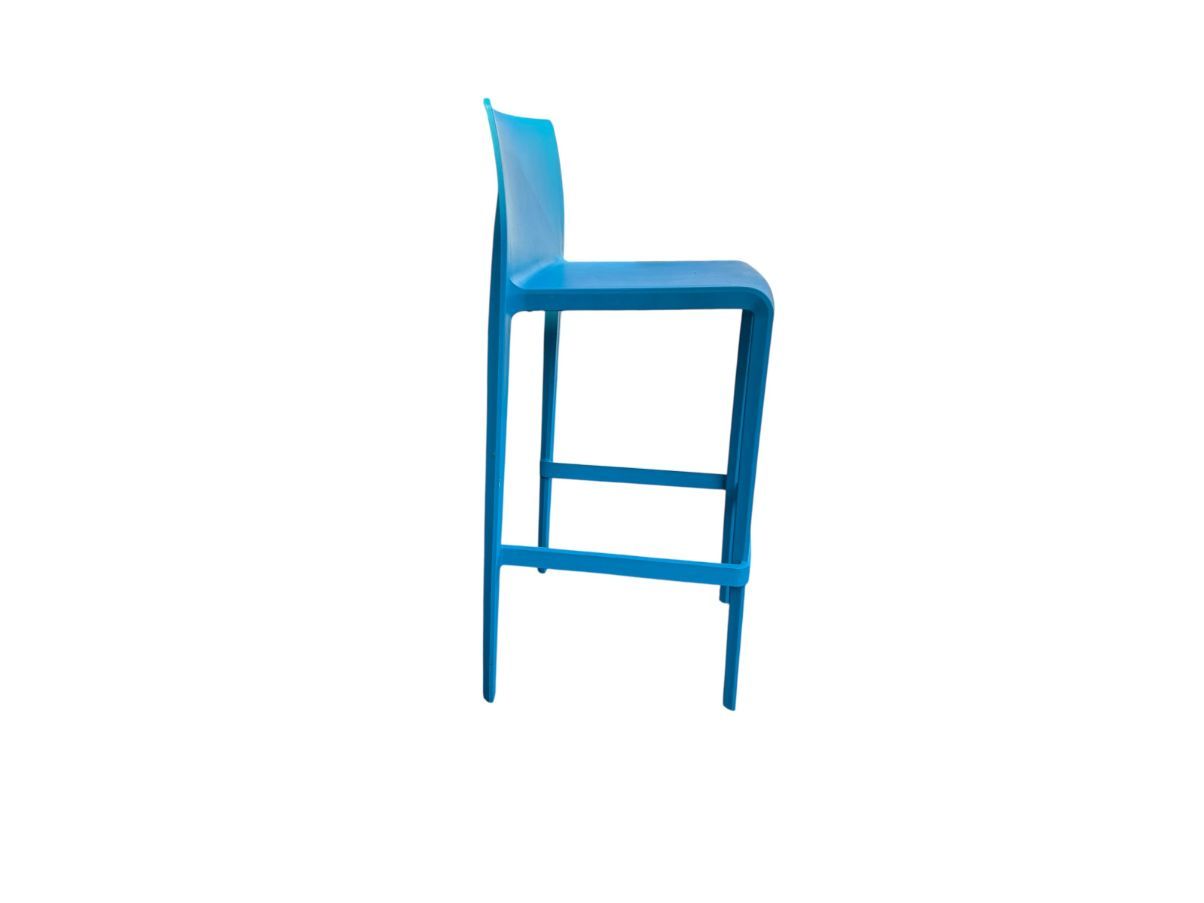 Tabouret haut Volt en plastique (bleu azur) Side