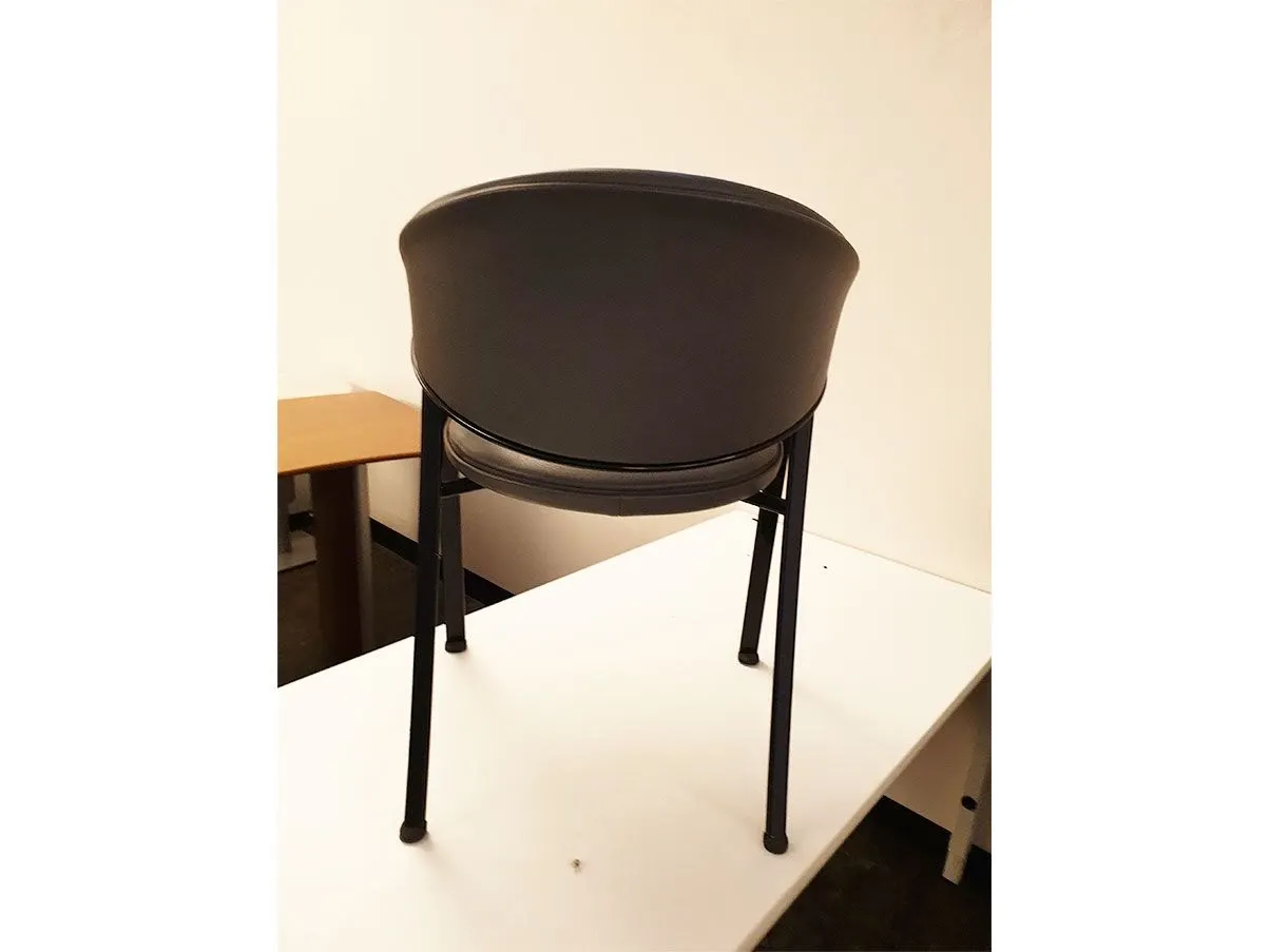 Sedia vintage Blenda acciaio e pelle (grigio), Matteograssi 2
