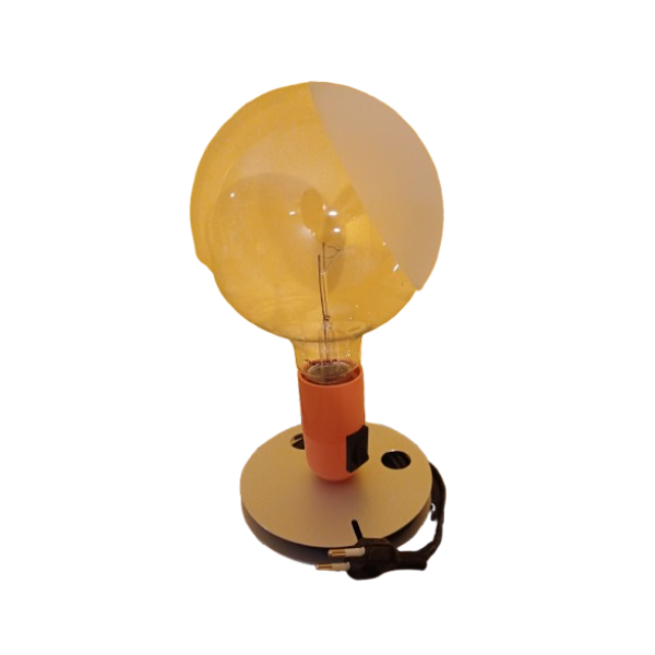 Orange and Clear Table Lamp by Achille Castiglioni image