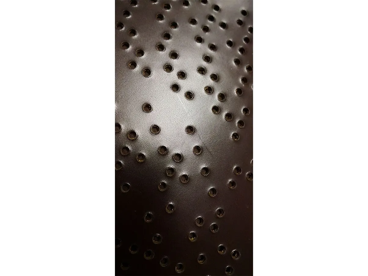 Cubic pouf XS Perforated in leather (brown), Ivano Redaelli 6