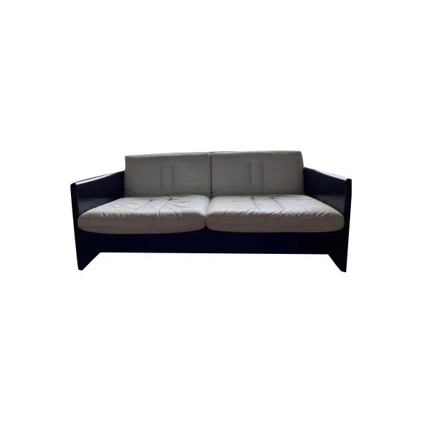 Kazuide Katahama 2 seater sofa in wood and leather, Simon image