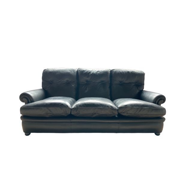 Black sofa in calfskin, Poltrona Frau image