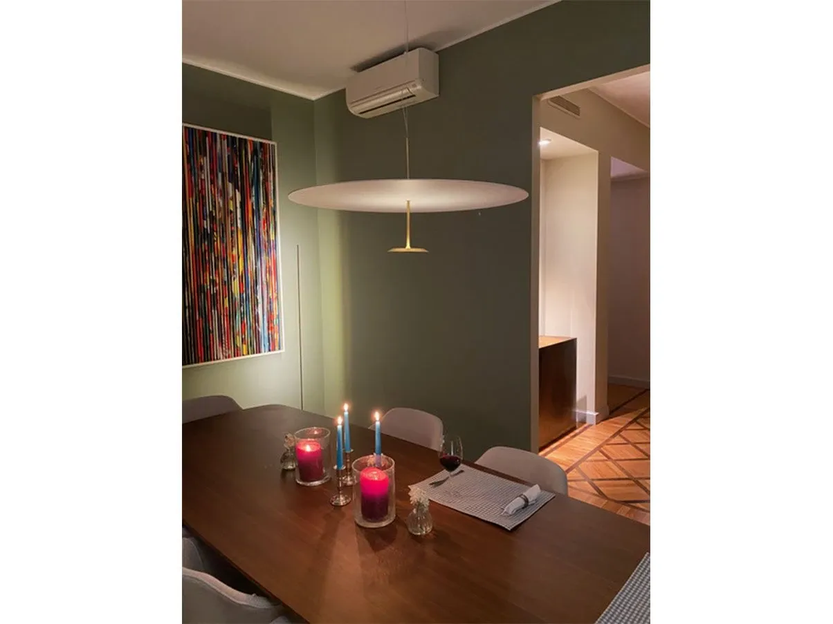 Dot 600 suspension lamp in anodized brass, Lumina 4