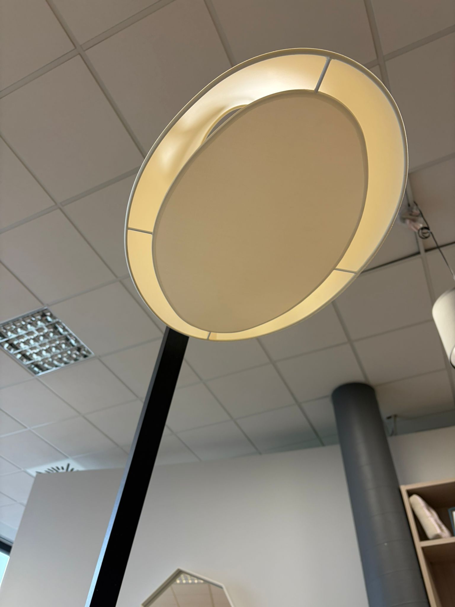 Clint Wooden Floor Lamp in Coffee Color Details