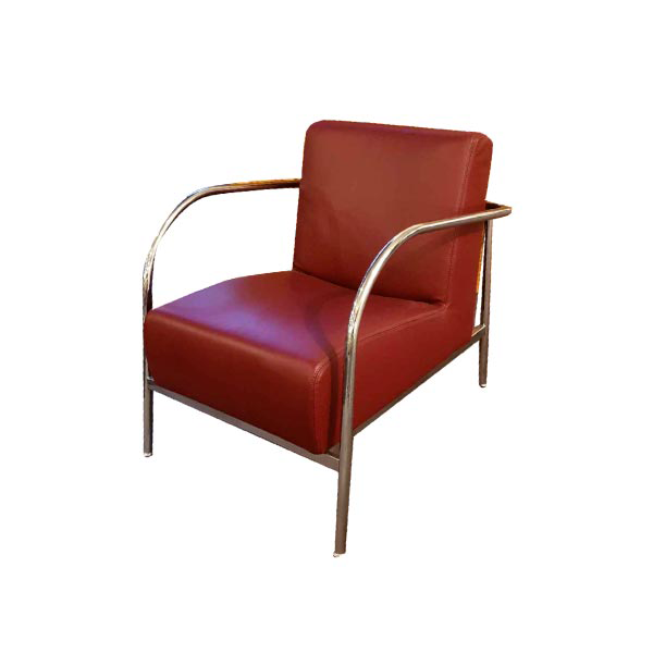 Armchair in leather and chromed metal, Cristian Divani image