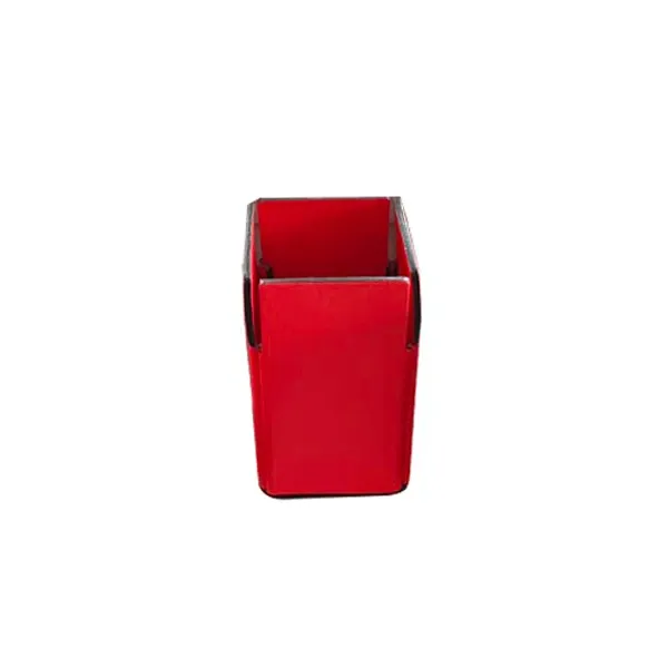 Square pen holder in leather (red), Poltrona Frau image