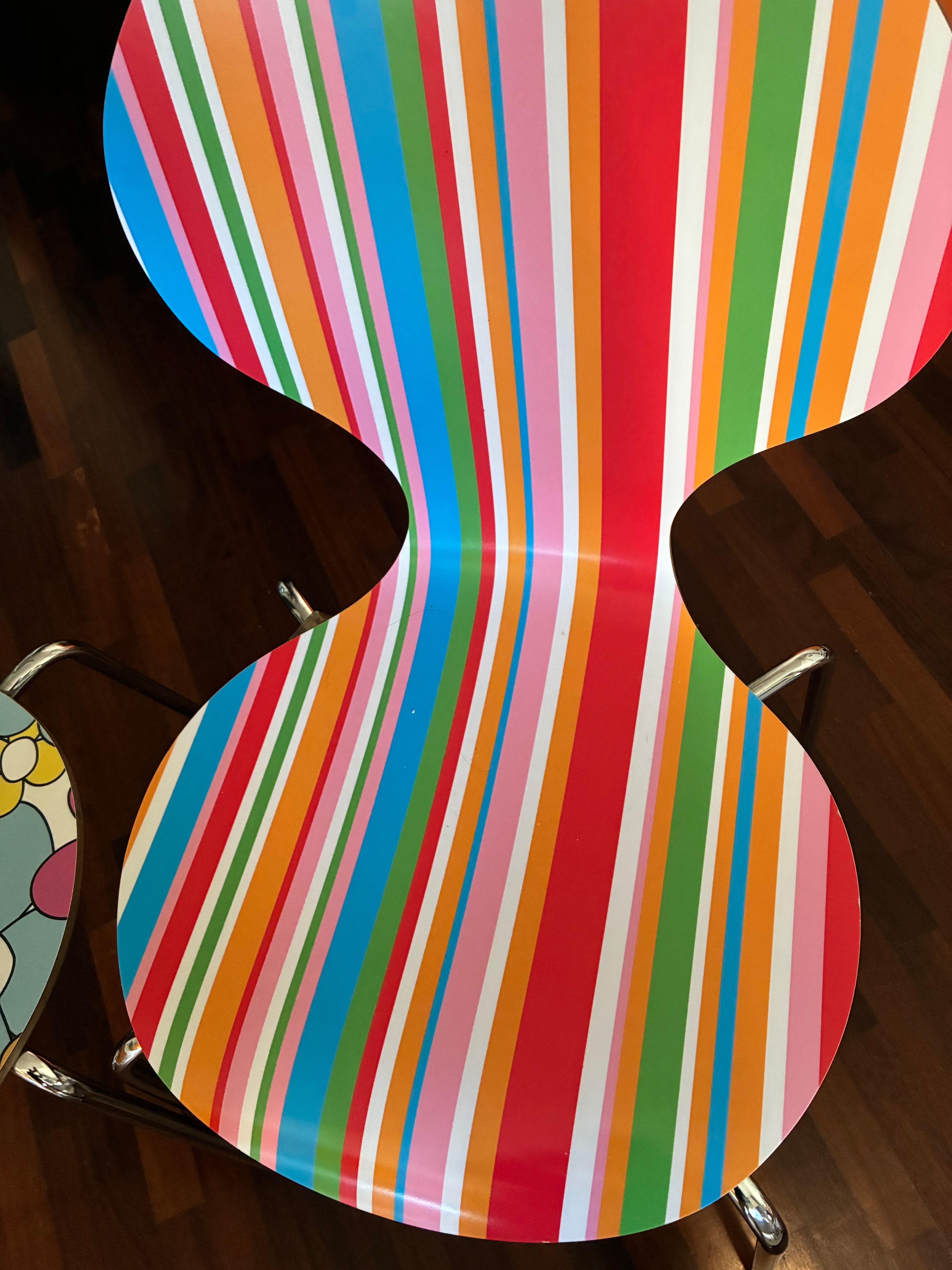 2er-Set Stühle mit Blumen- und Streifenmuster, mehrfarbig Details