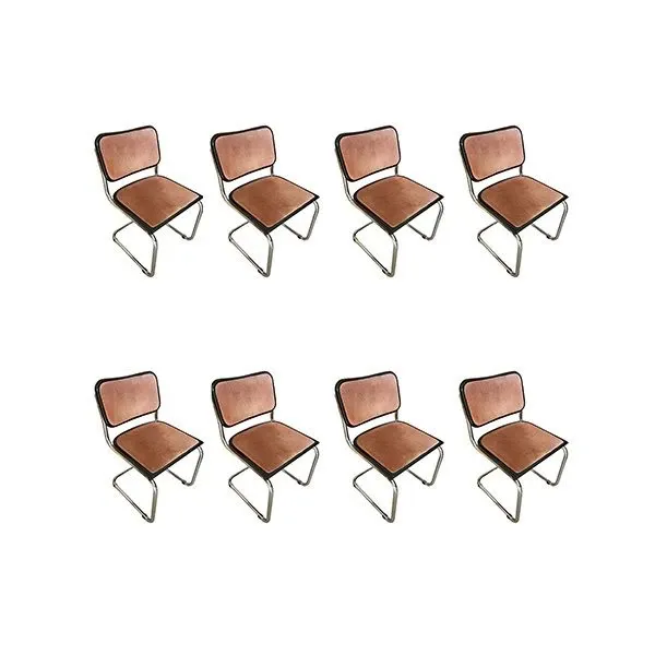 Set of 8 vintage Cesca chairs in brown velvet, MDF Italia image