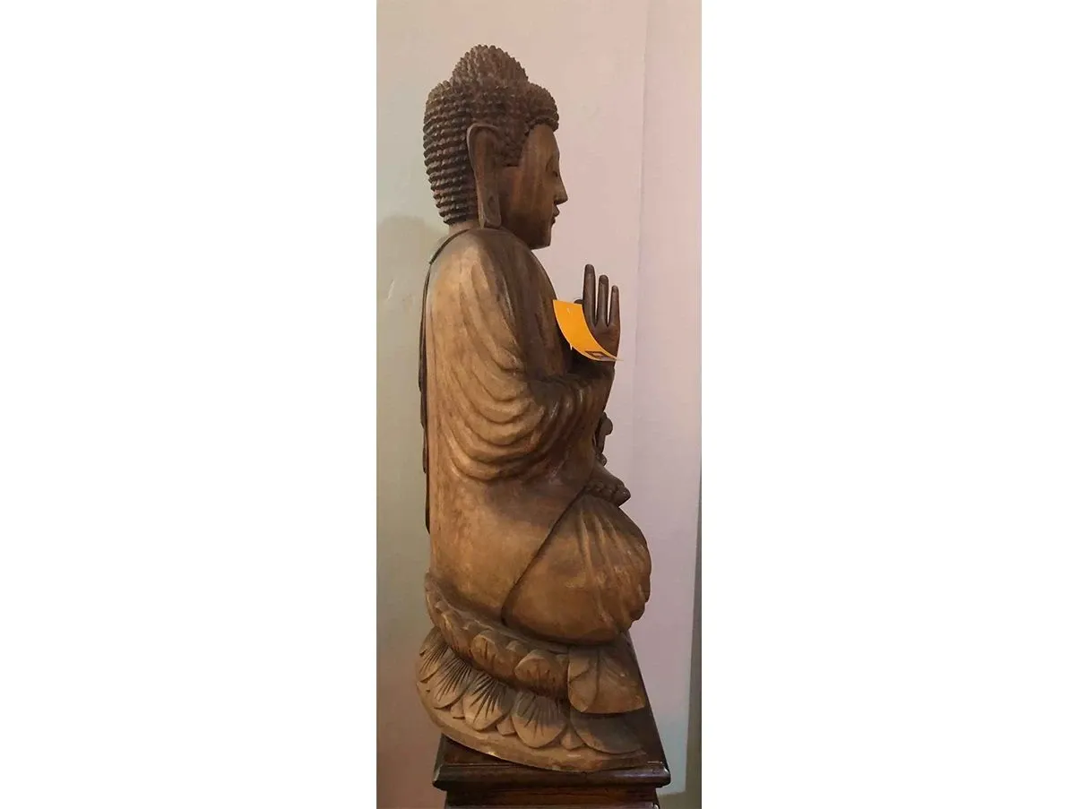 Statua Buddha seduto, La Maison Coloniale: in legno massiccio 2