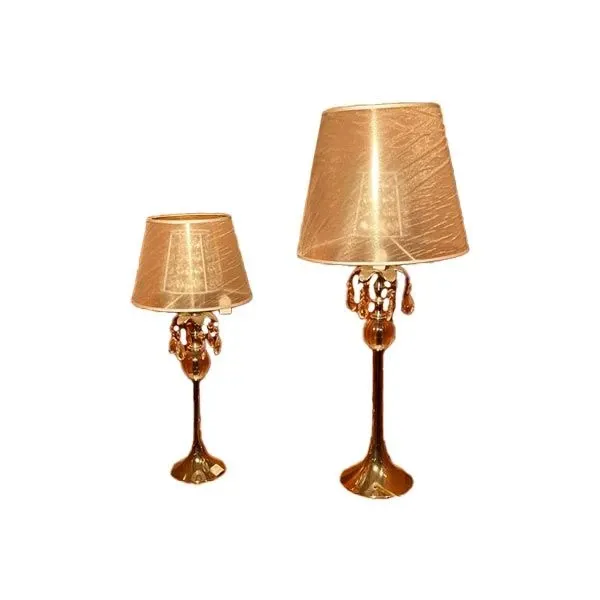 Set 2 lampade da tavolo con pendenti in cristallo, Il Paralume Marina 