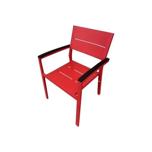 Sedia Crimson Duo in alluminio rossa, Janus et Cie 