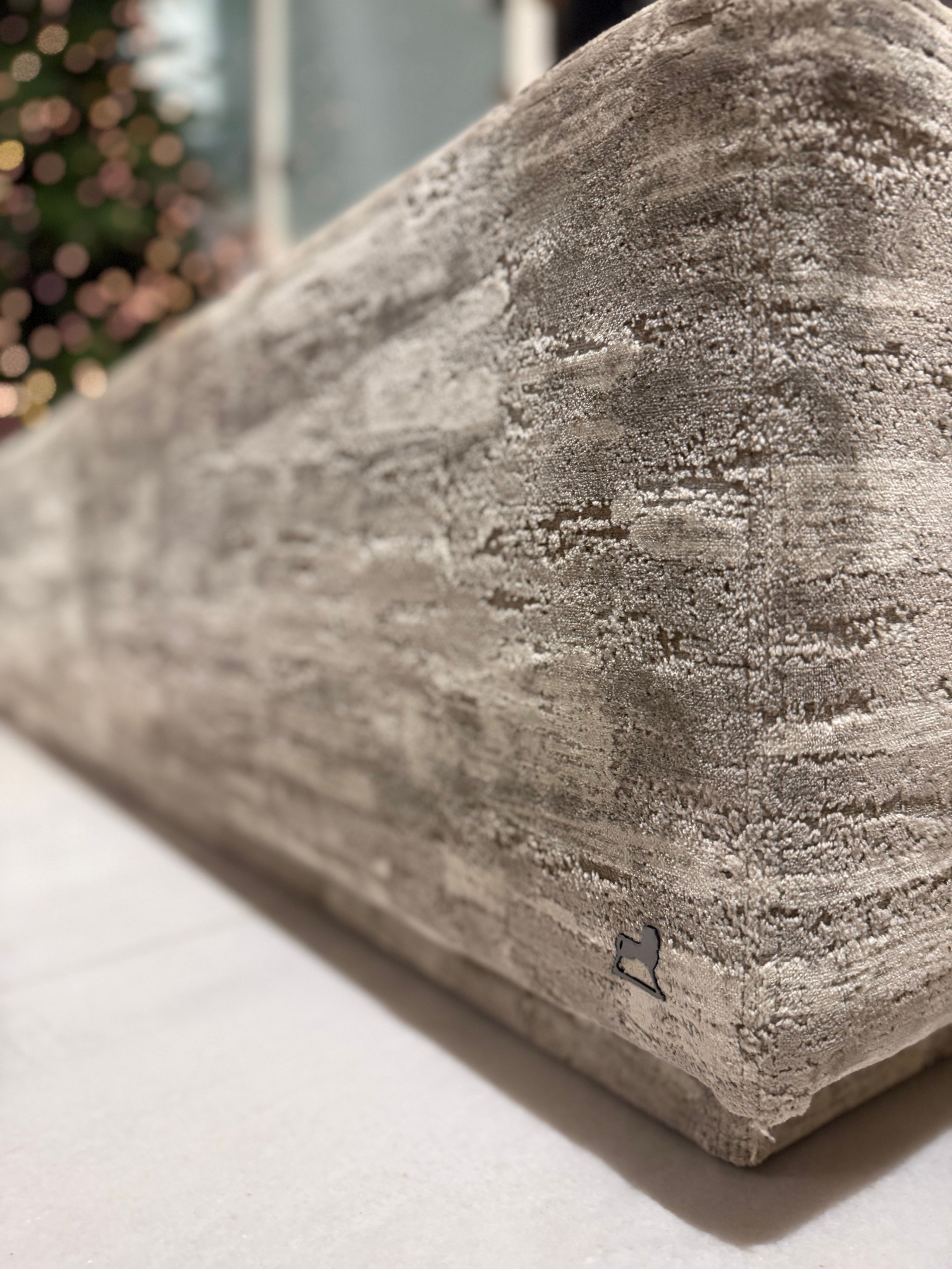 Beige Velvet Hiro Ottoman Brand