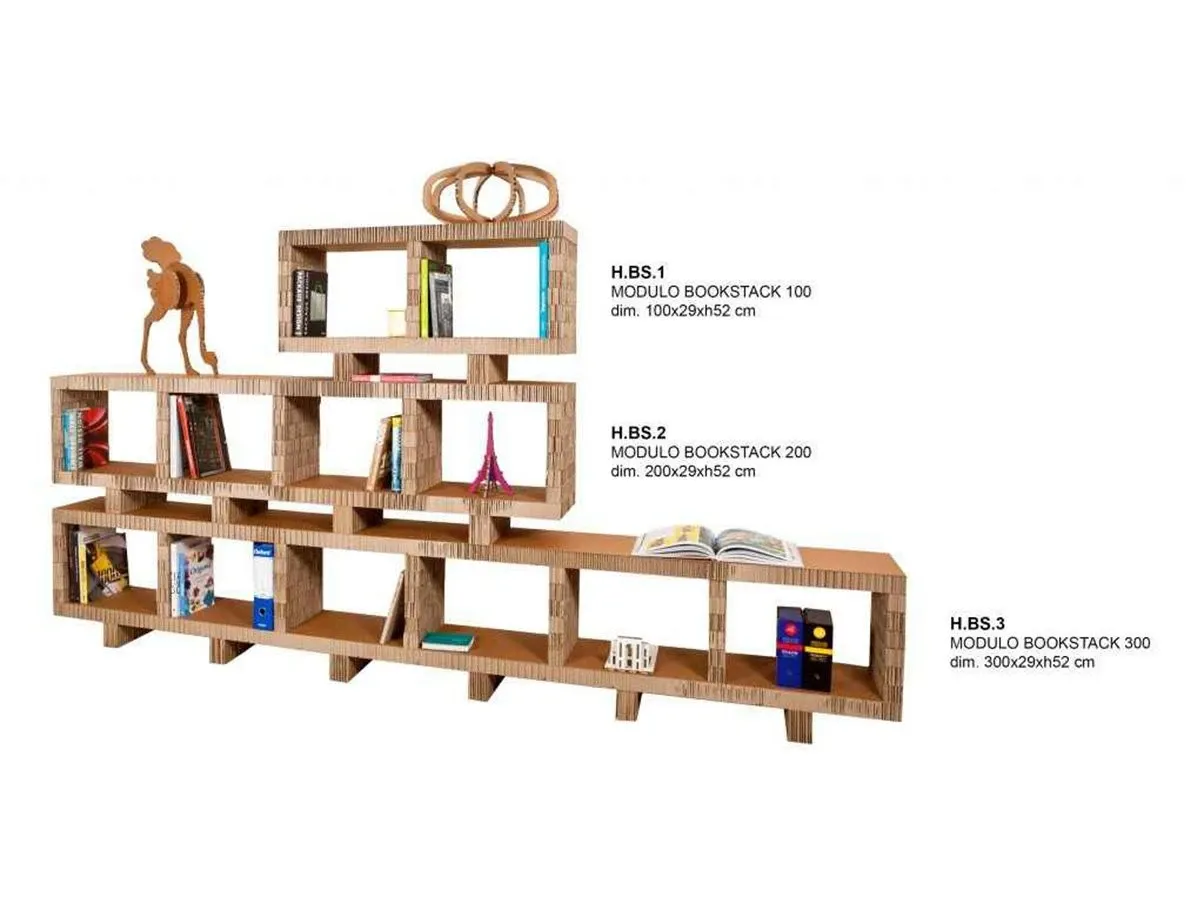 Bookstack 100 modular bookcase in honeycomb cardboard 2