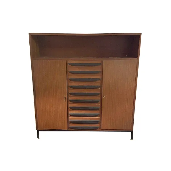 Storage unit with drawers and wooden doors (1960s), image