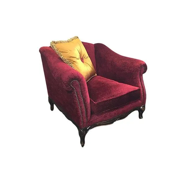 Modigliani armchair in chenille (burgundy), Bruno Zampa image