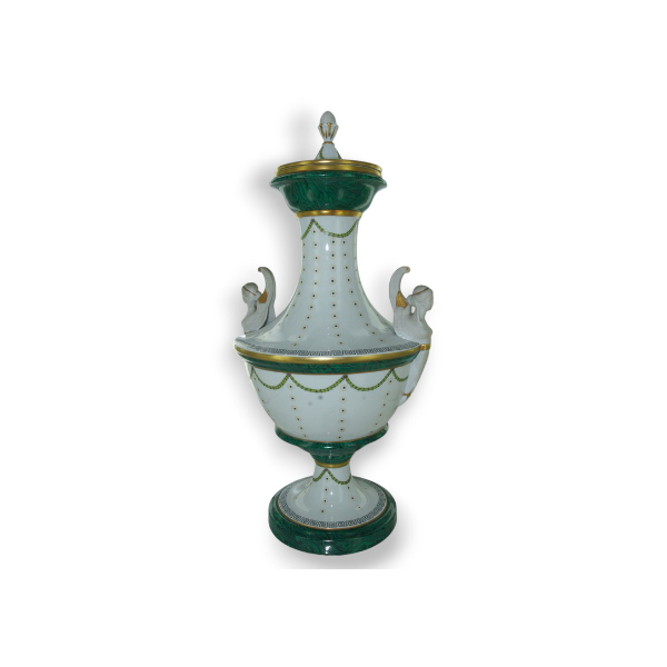 Vase by Giulia Mangani in green porcelain (70s), Mangani image