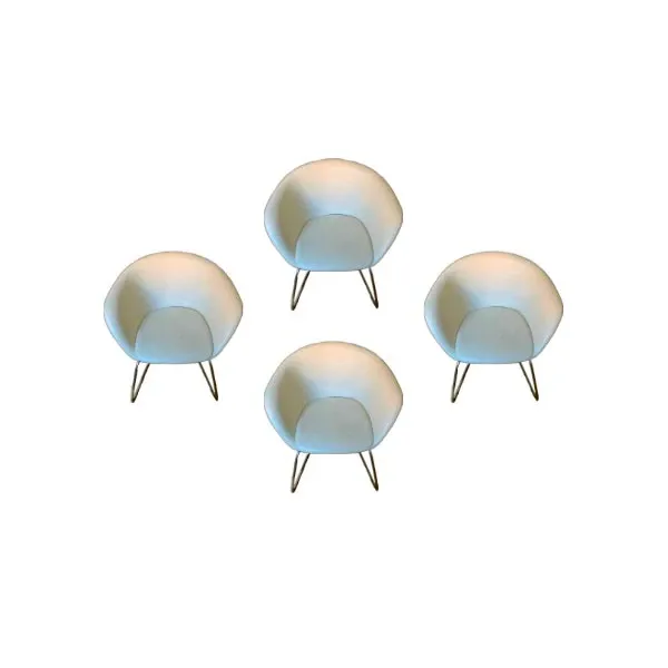 Set of 4 Duna armchairs in leather (white), Arper image