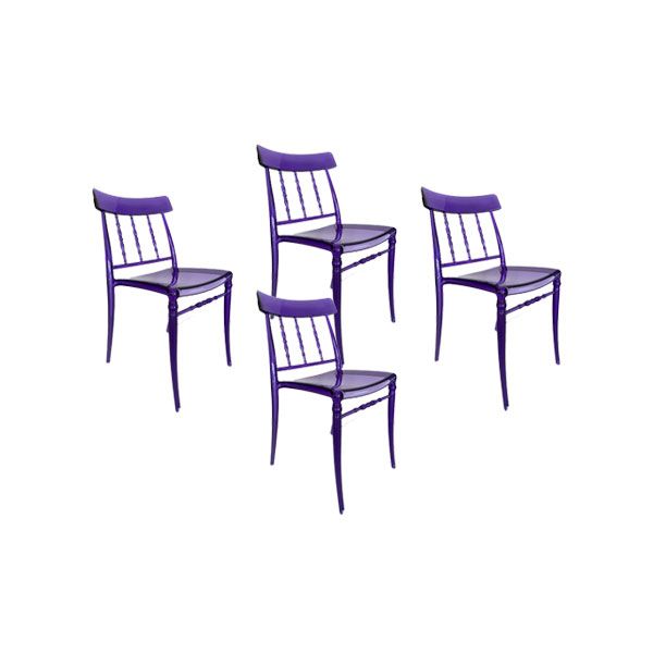 Set of 4 Giuseppina stackable polypropylene (purple) chairs, Bonaldo image
