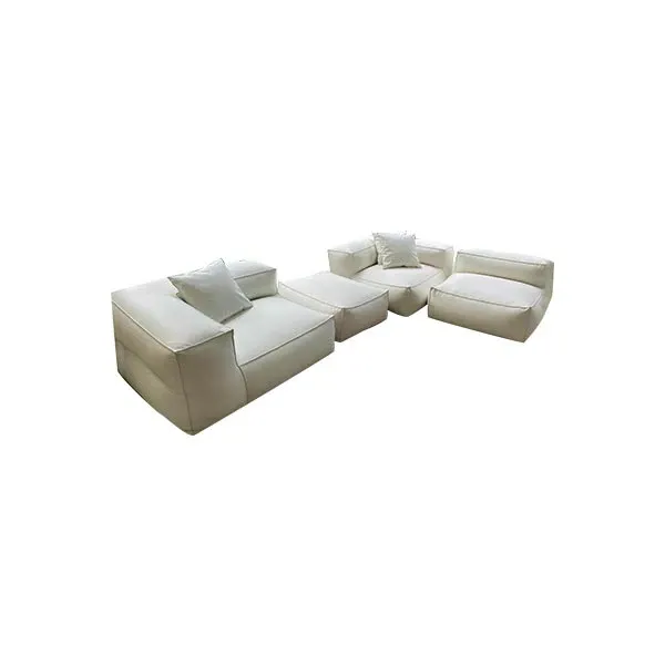 Set divano componibile e pouf Mediterraneo (bianco), Gart image