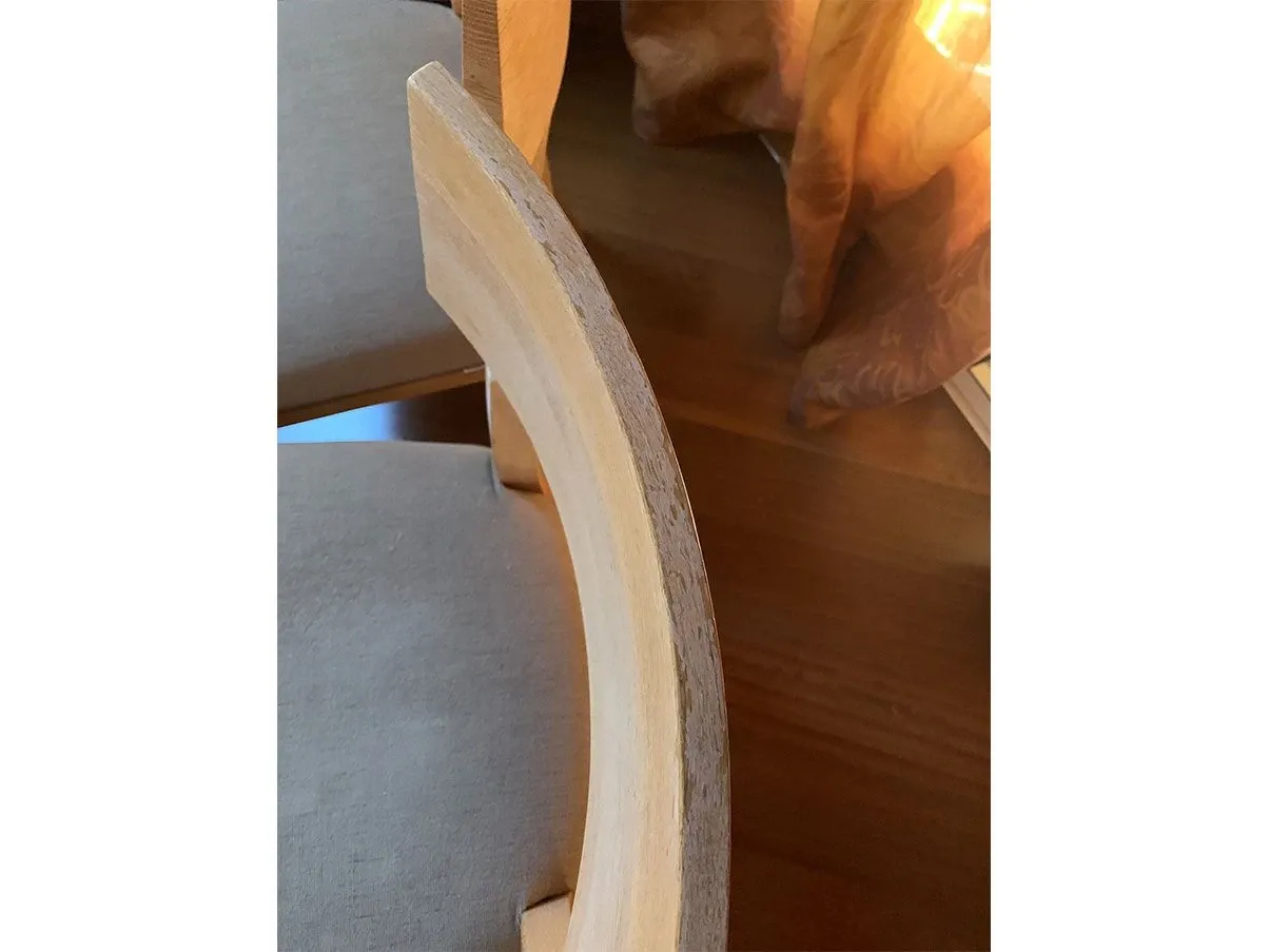 Set of 6 chairs with curved backrest in oak wood, B&B Italia 6