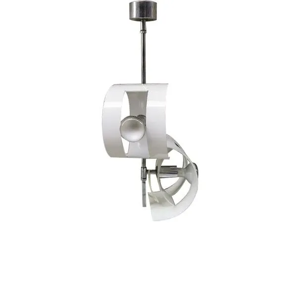 Lampada a sospensione vintage bianco (anni '70), Stilux 4