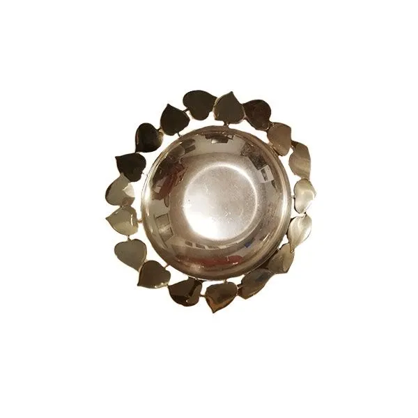 Hearts line centerpiece in steel (silver), Ottaviani 