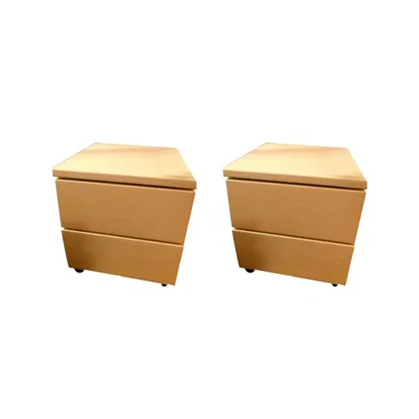 Set of 2 Itaca Plana bedside tables in oak wood 2
