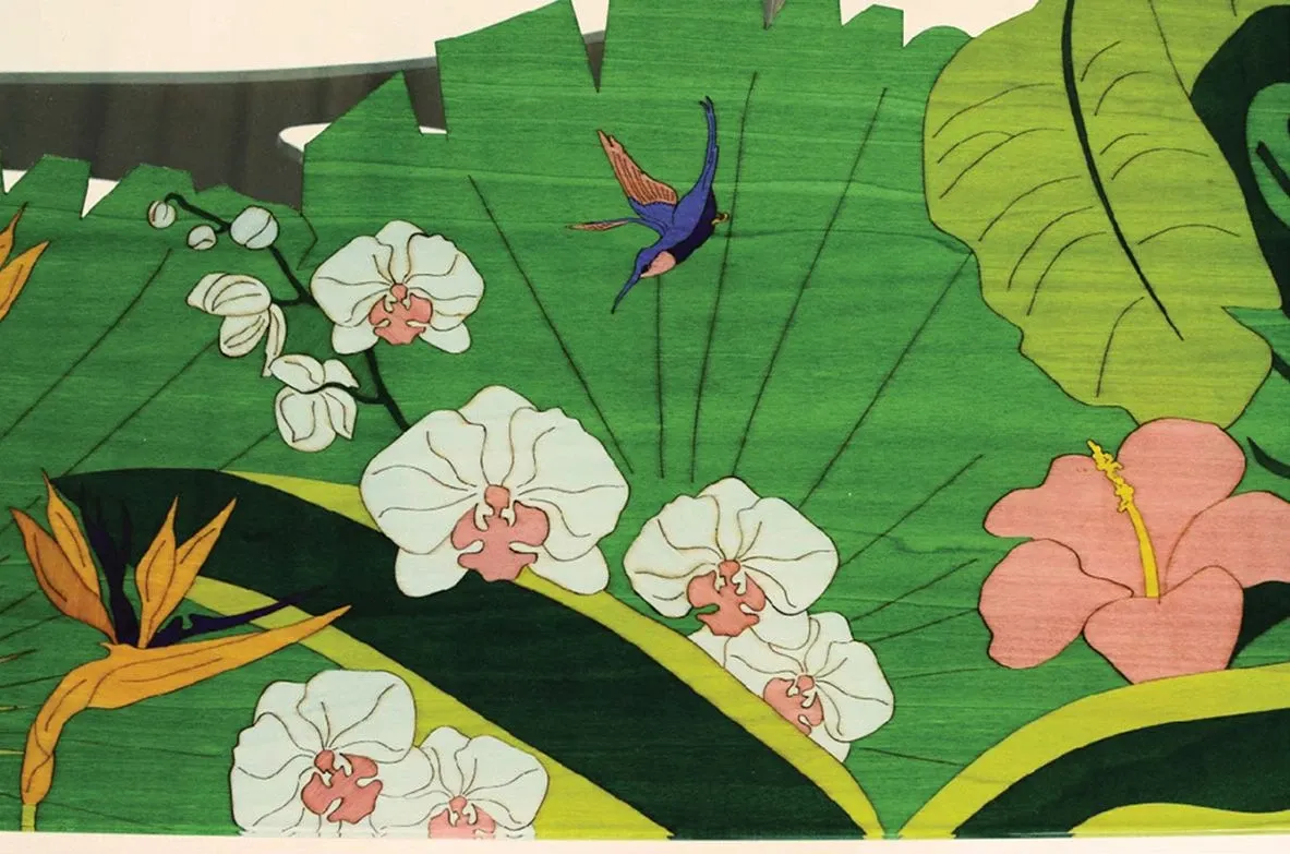 Tavolo rettangolare Jungle con decori floreali 4