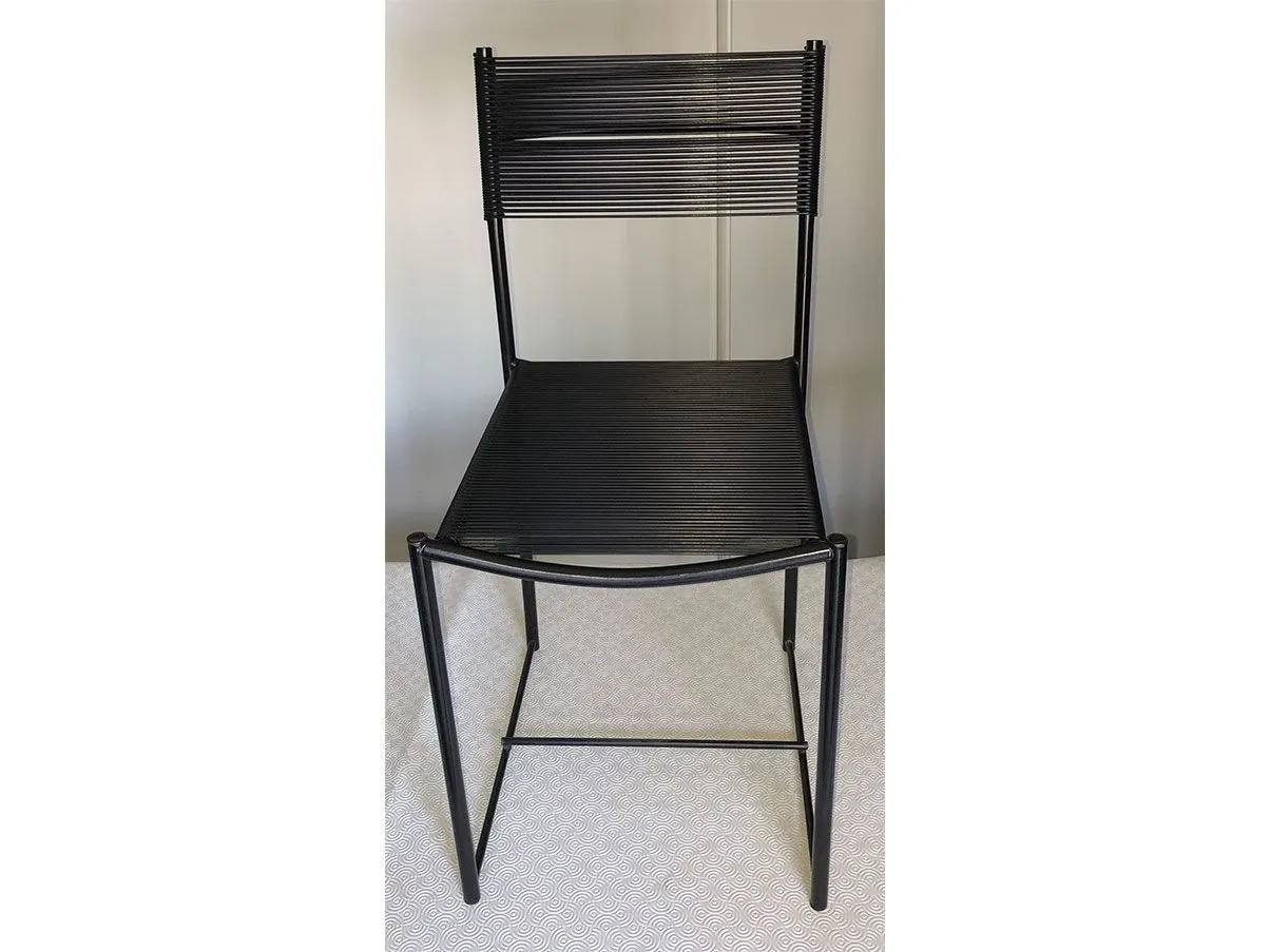 Set 6 Spaghetti Chair acciaio verniciato e PVC (nero) 4