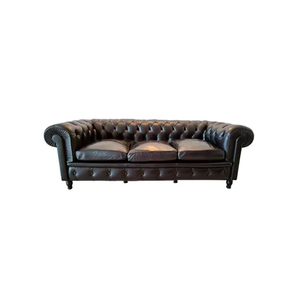 Vintage Chester 3 seater sofa in leather (black), Poltrona Frau image