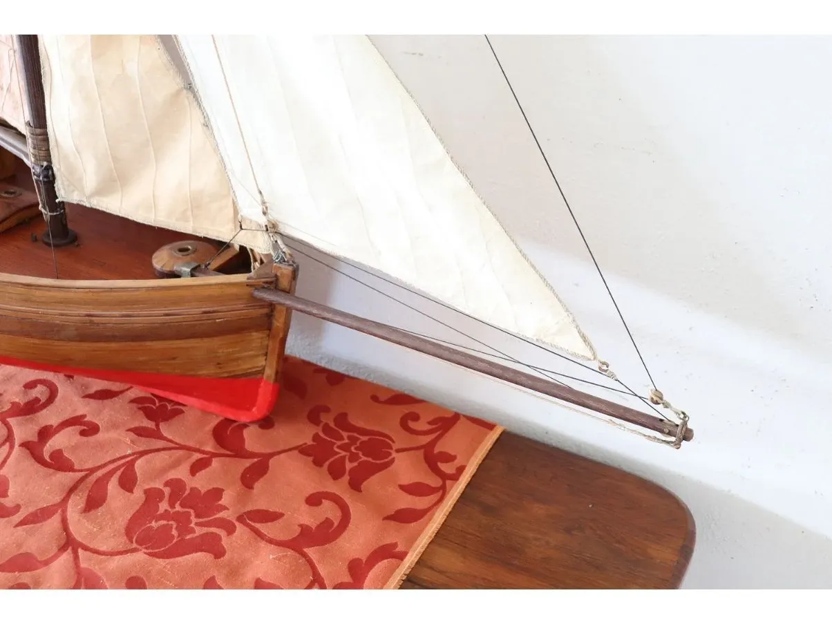 Modellino barca a vela vintage in legno (anni '20),  3