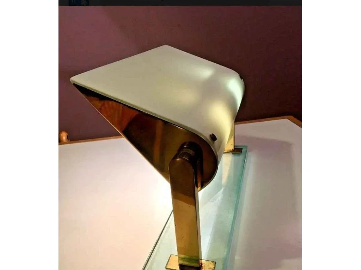 Lampada da scrivania in vetro e ottone, FontanaArte 1
