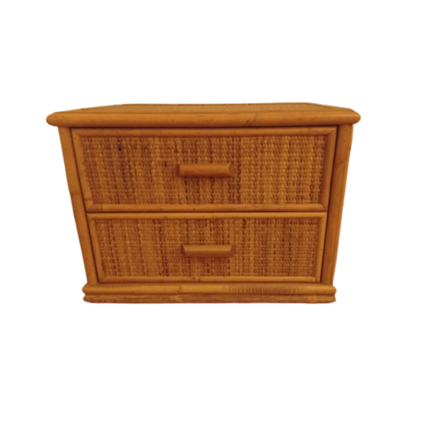 Nachtkastje van rotan, riet en bamboe (jaren '70) image
