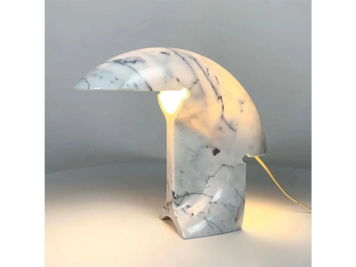 Biagio table lamp in Botticino statuary marble (1960s), Flos 2