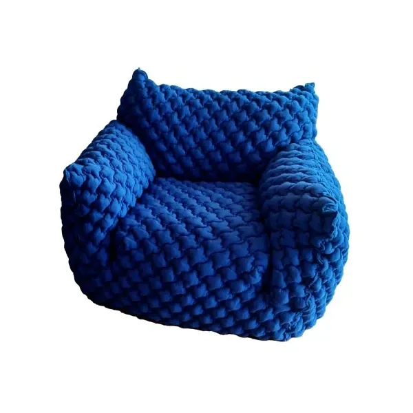 Nuvola 05 armchair in quilted fabric (blue), Gervasoni image