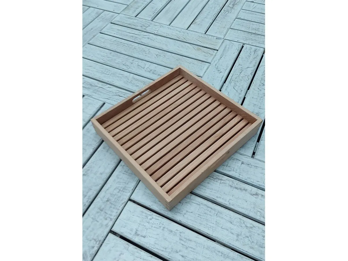 Tavolino-Vassoio Morris richiudibile in legno teak, Unopiù 3