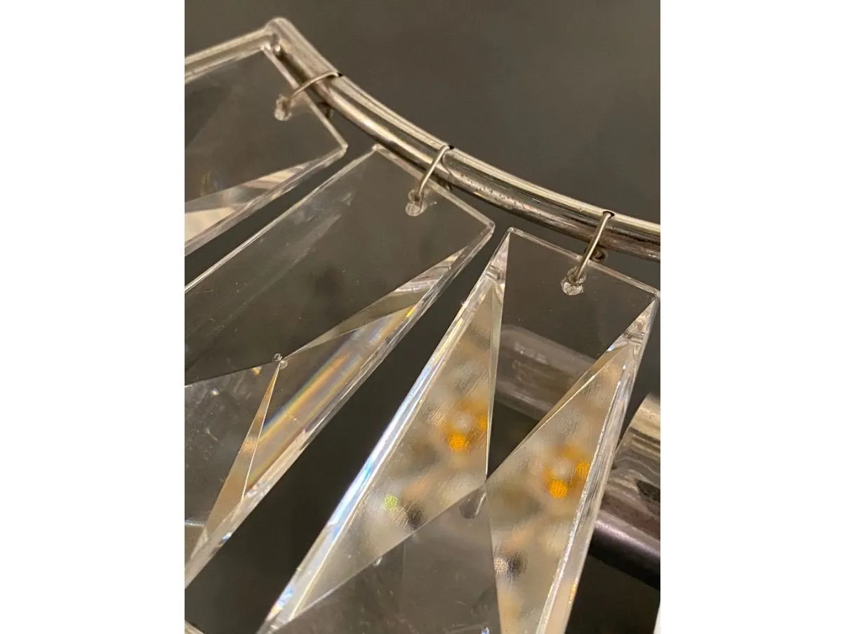 Lampada da parete in metallo cromato con cristalli, Lumi Milano 2
