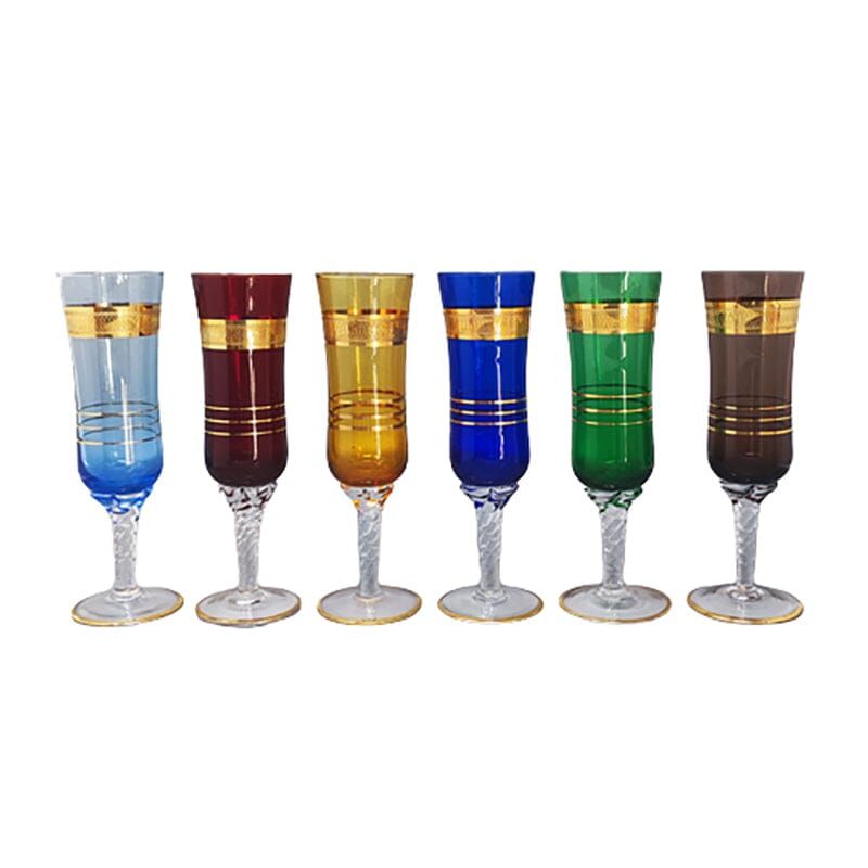 6 Bicchieri Cocktail in Vetro decori assortiti 400 cc marca Cerve Made in  Italy 