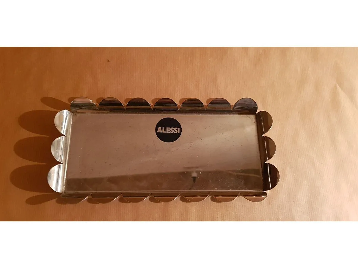 Small rectangular tray Am19vas steel, Alessi 1