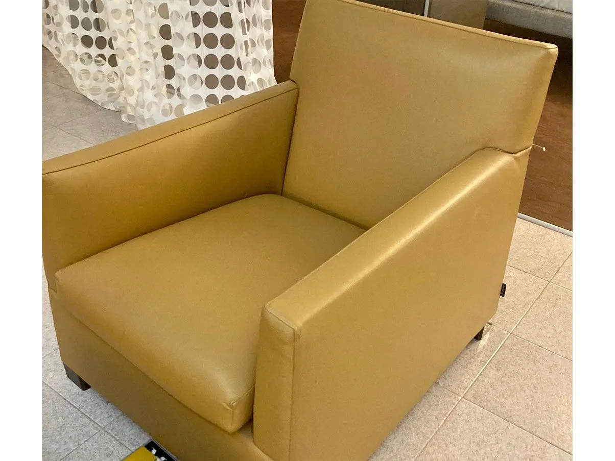 Sessel And mit Hocker von Rodolfo Dordoni aus Leder (beige) 8