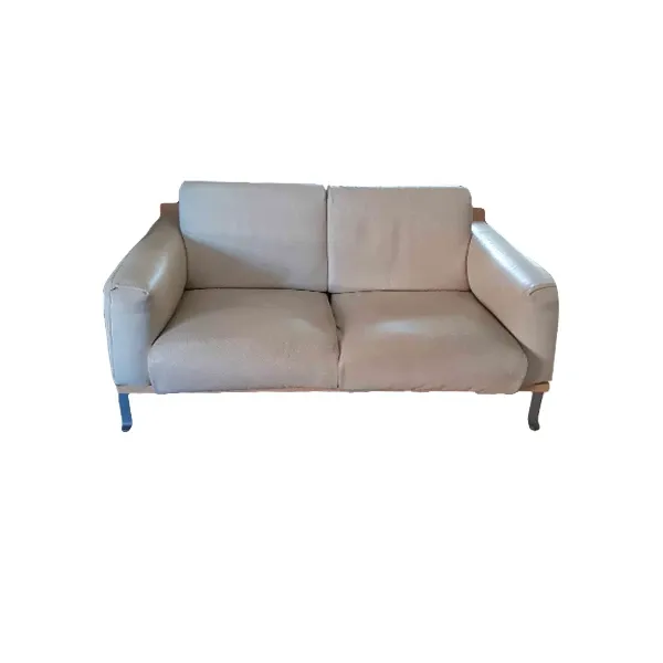 2-Sitzer Sofa Berlin aus Stahl und Leder (weiß) 3