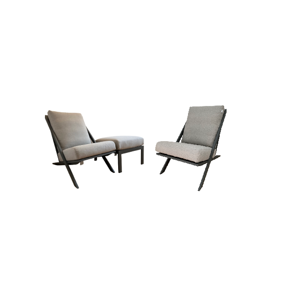 Set of 2 armchairs and an outdoor pouf, image